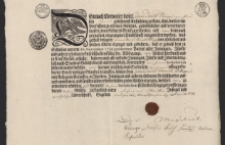 Patent rzemieślniczy wydany przez Magistrat Nowego Miasta na nazwisko Daniel Edlinger